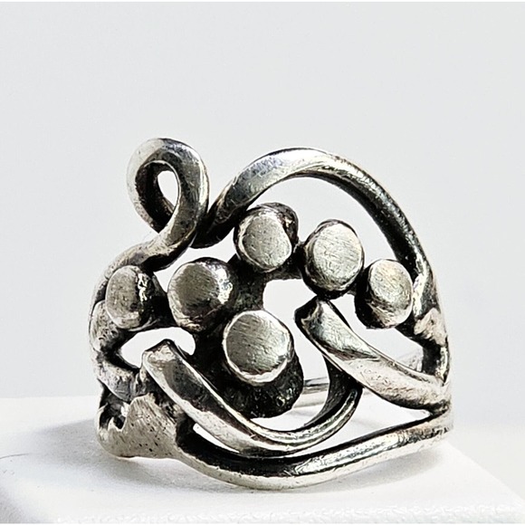 Unbranded Jewelry - Vintage Handmade Sterling Silver Free-Form Ring SZ 9